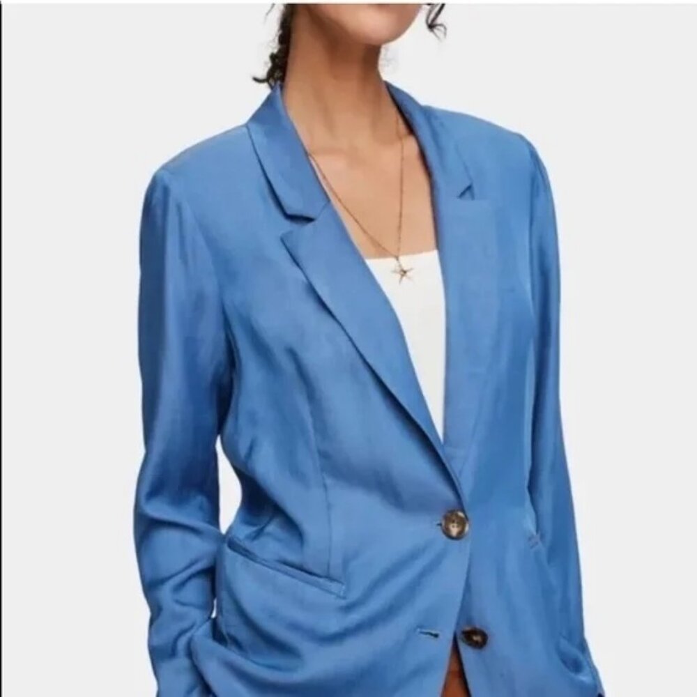 Scotch and Soda Cornflower Blue Blazer, Stretchy and Unlined - Size M